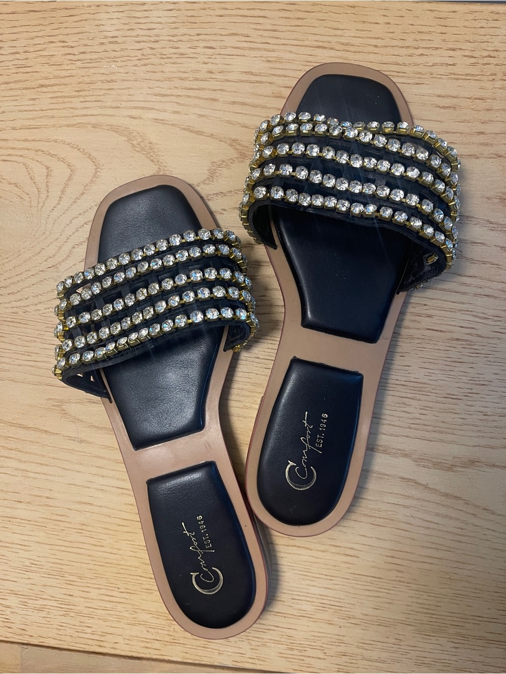 Cato Rhinestone Caged Slide Sandals